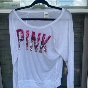 PINK by Victoria’s Secret lightweight long sleeve bling tee size small